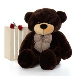 Chocolate Brown 3.5 Feet Bow Teddy Bear